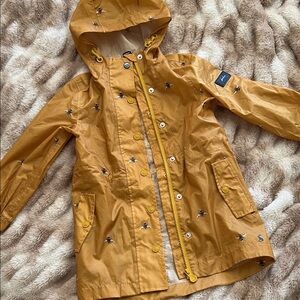 Joules Mustard Bee Print Hooded Raincoat